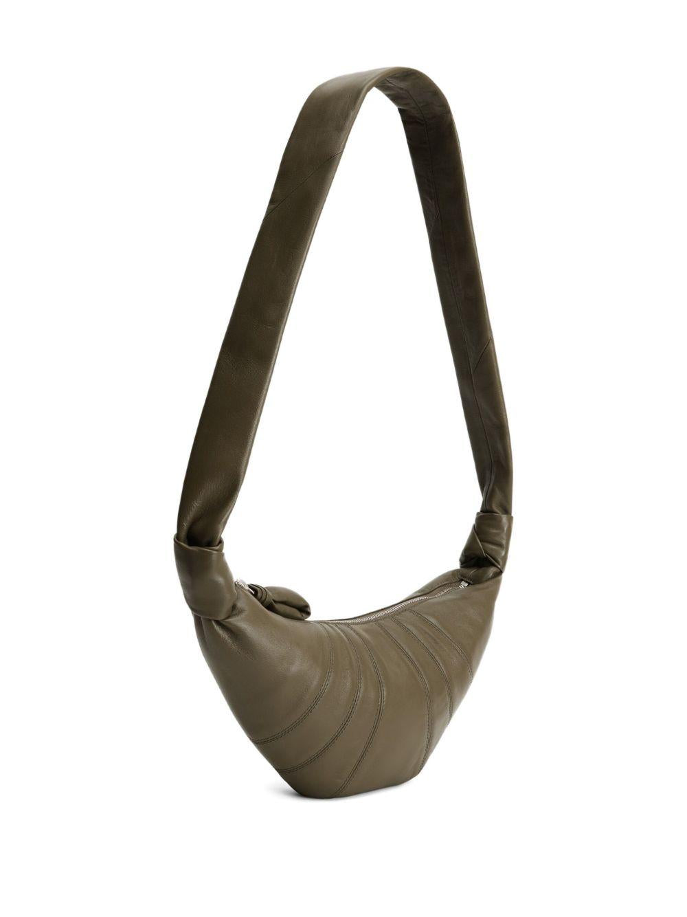 Small Croissant Bag in Leather BG0003LL095 GR678 DARK KHAKI LEMAIRE
