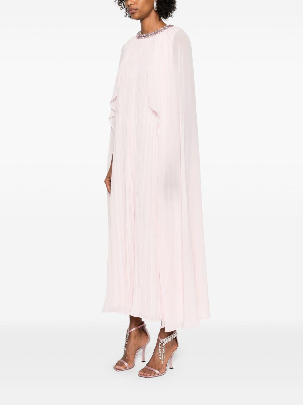 Chiffon cape midi dress RS25303MP PINK SELF-PORTRAIT