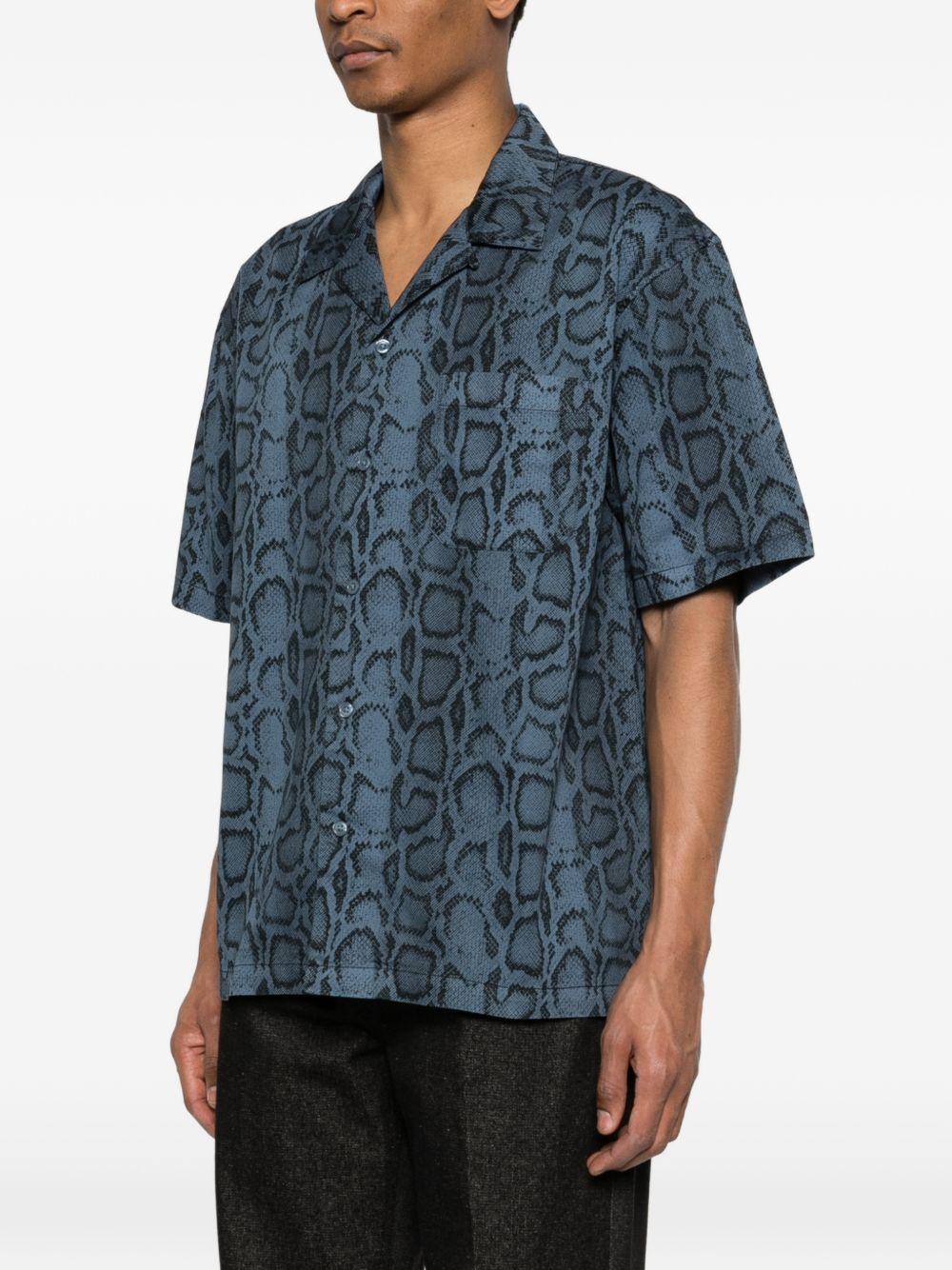 Snake Camo Shirt Cotton Twill I036275 3QBGD VELVET BLUE CARHARTT WIP