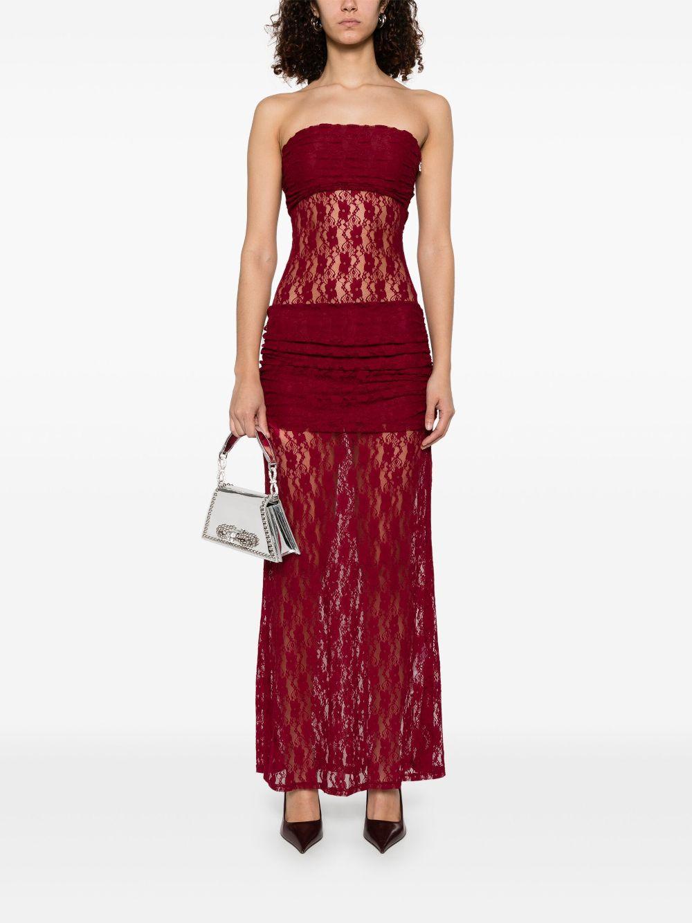 Maxi dress in pizzo 1132702197 2197 RUBY WINE ROTATE