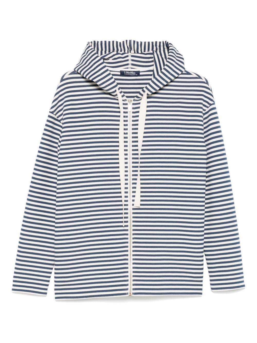 Felpa con cappuccio Doria DORIA 009 WHITE BLUE S MAX MARA