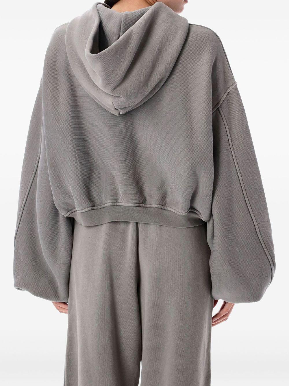 Felpa Oversize Corta con Cappuccio 1CC3251057 064A WASHED CEMENT ALEXANDER WANG