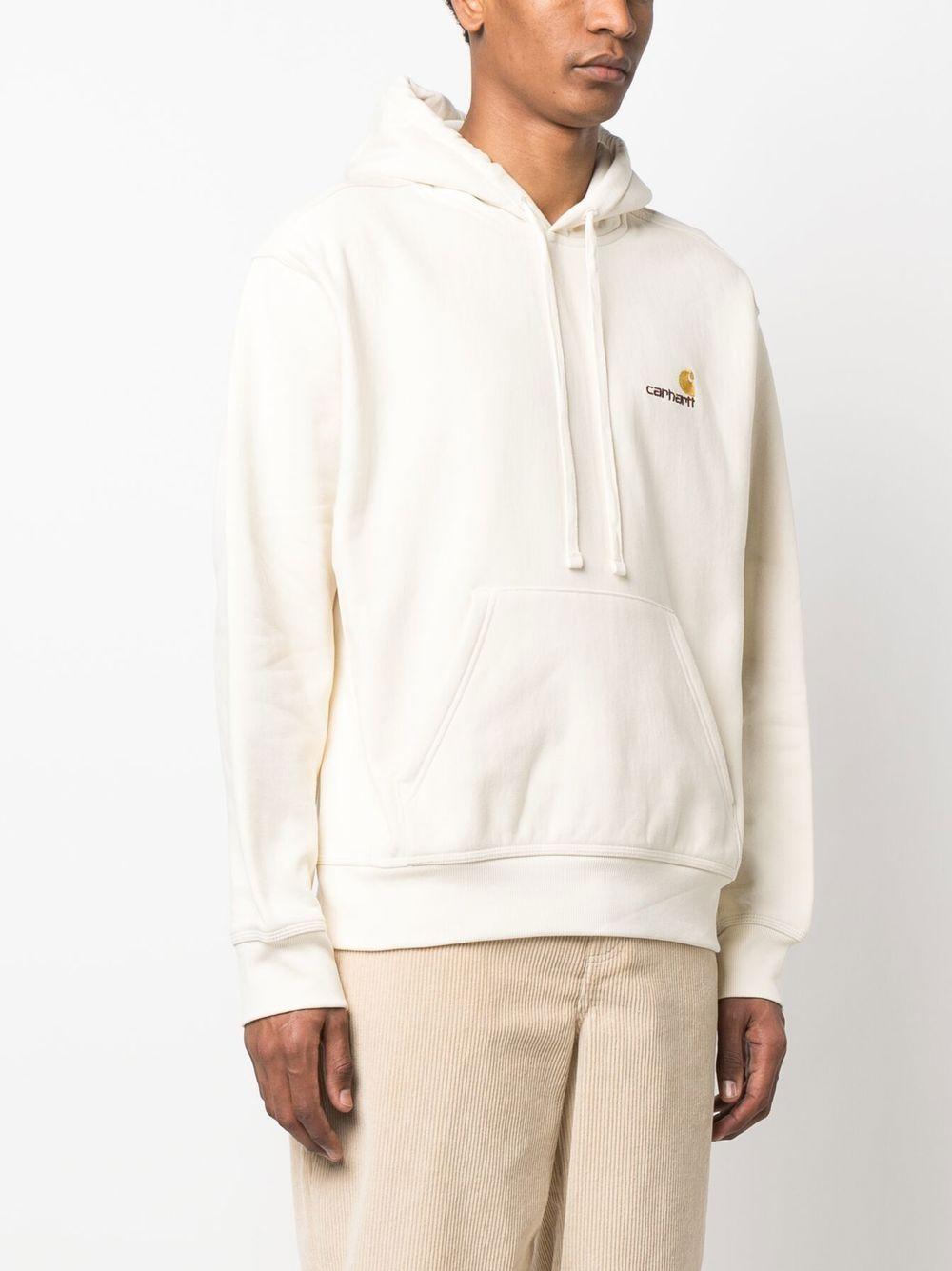 Hooded American Script Sweatshirt I028279 05XX NATURAL CARHARTT WIP