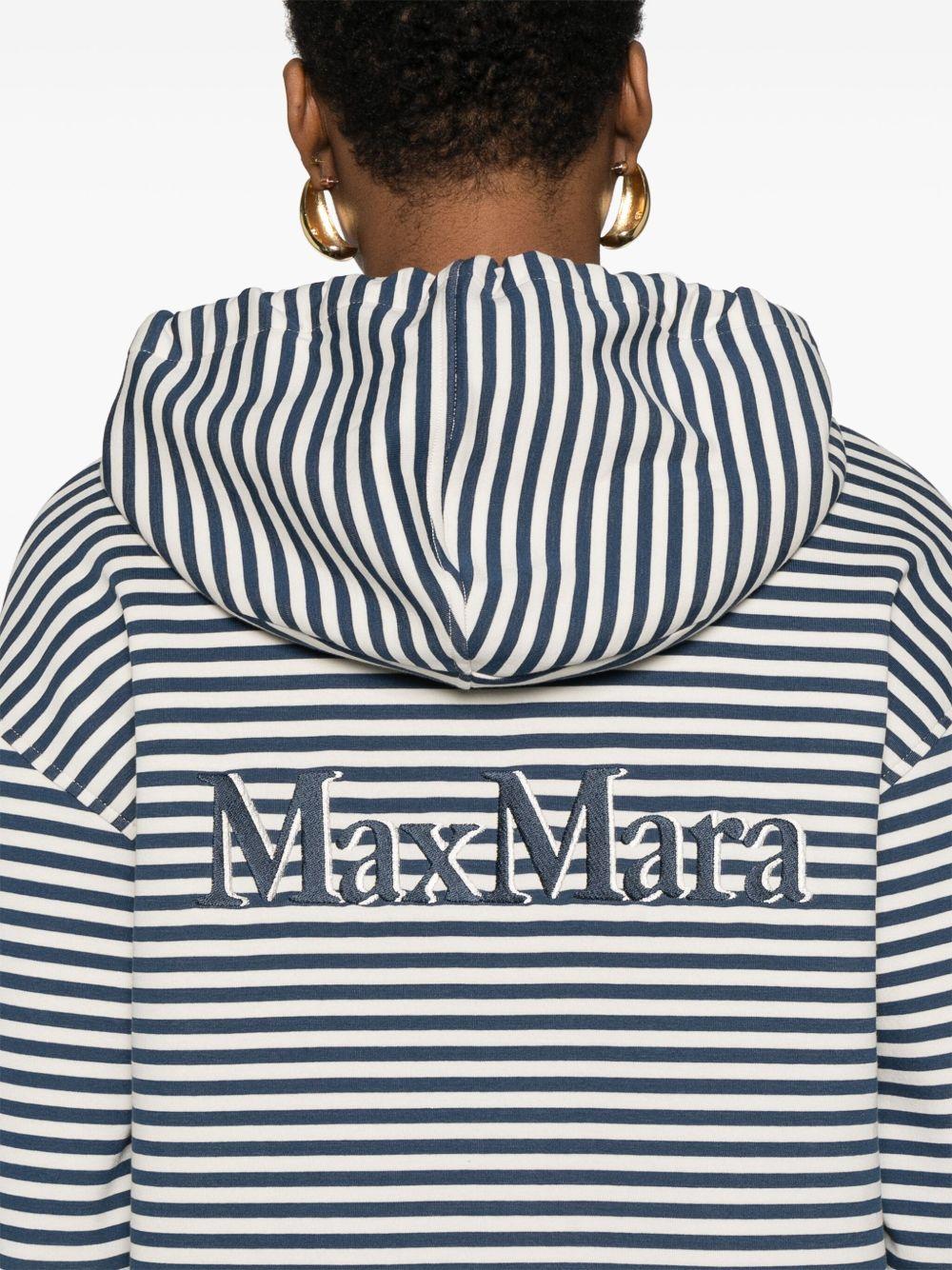 Felpa con cappuccio Doria DORIA 009 WHITE BLUE S MAX MARA