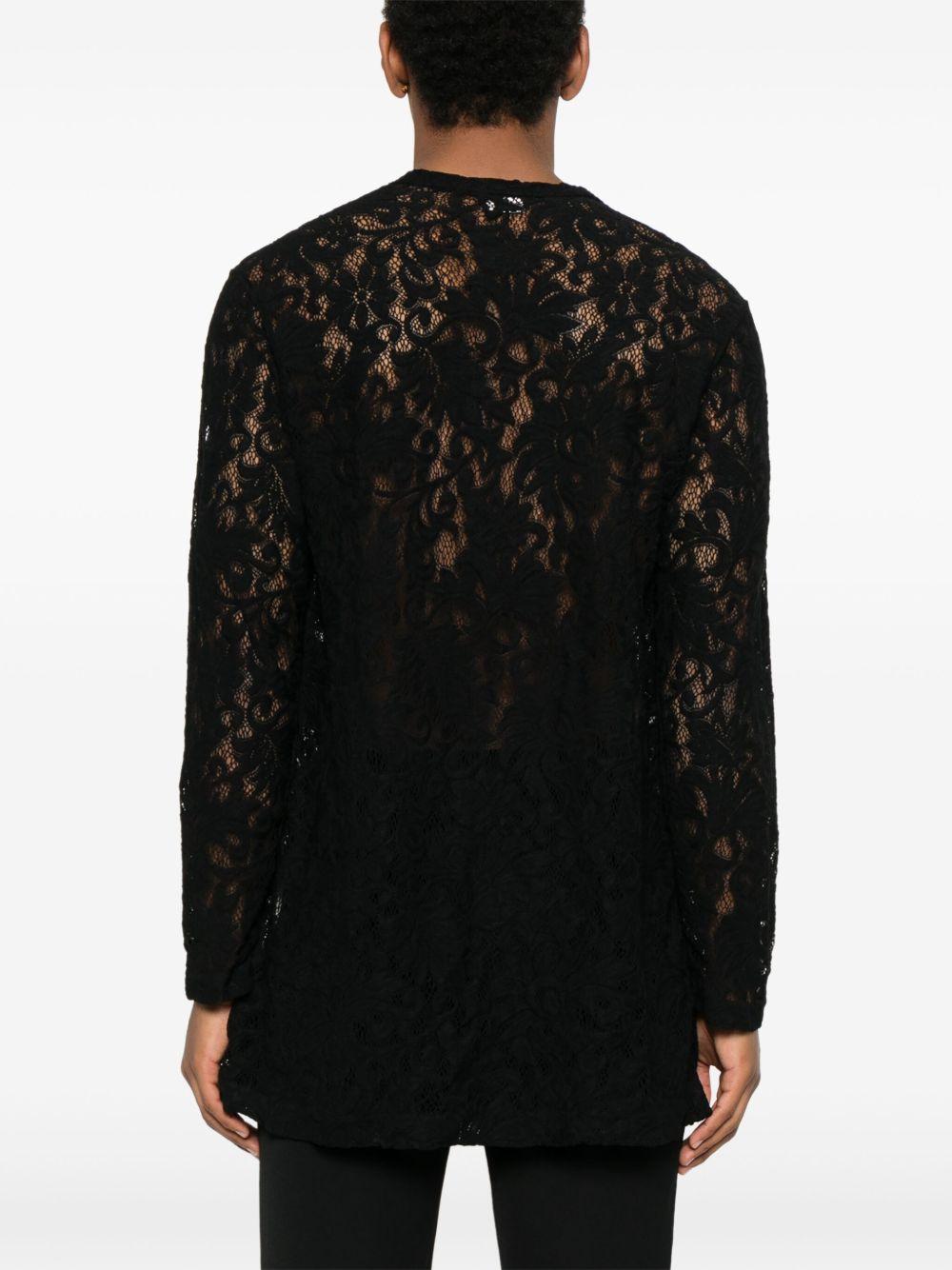 Black Raschel Lace T-shirt POT034 1 BLACK COMME DES GARCONS HOMME PLUS