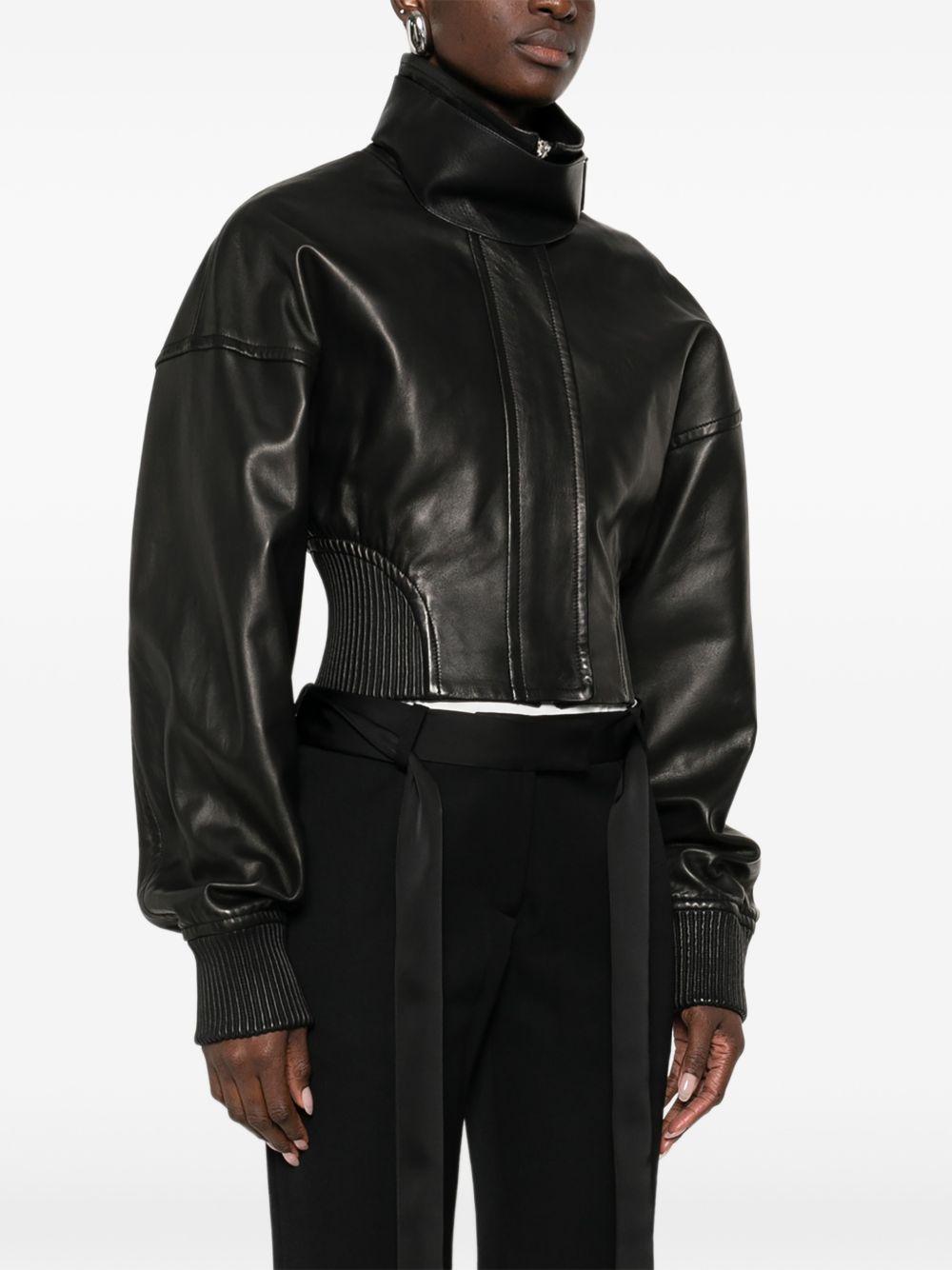 Giacca In Pelle Di Agnello SPXOSSIDO 002 NERO SPORTMAX