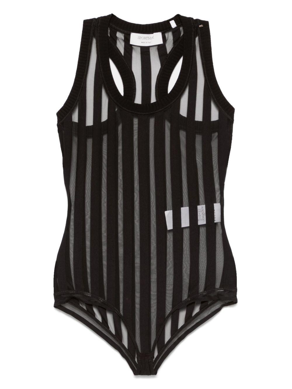 Edam sheer striped bodysuit EDAMMM13225 004 NERO SPORTMAX
