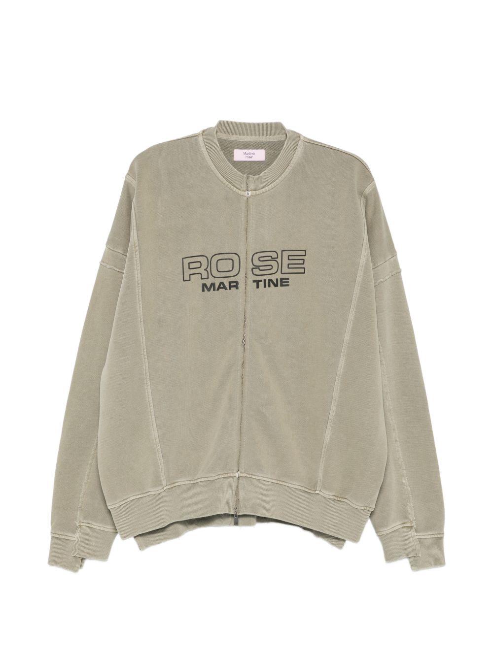 Logo-print zip-up sweatshirt 642JS02421 GREEN SAGE MARTINE ROSE