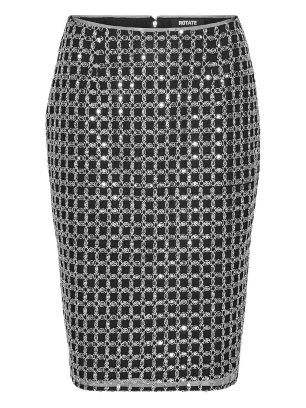 Beaded Long Mini Skirt Black 115453100 100 BLACK ROTATE