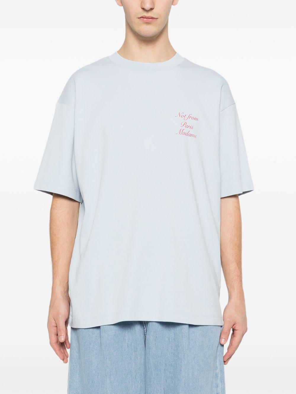 Le T-Shirt Slogan Calligraphy KTS209CO002 LIGHT BLUE DROLE DE MONSIEUR