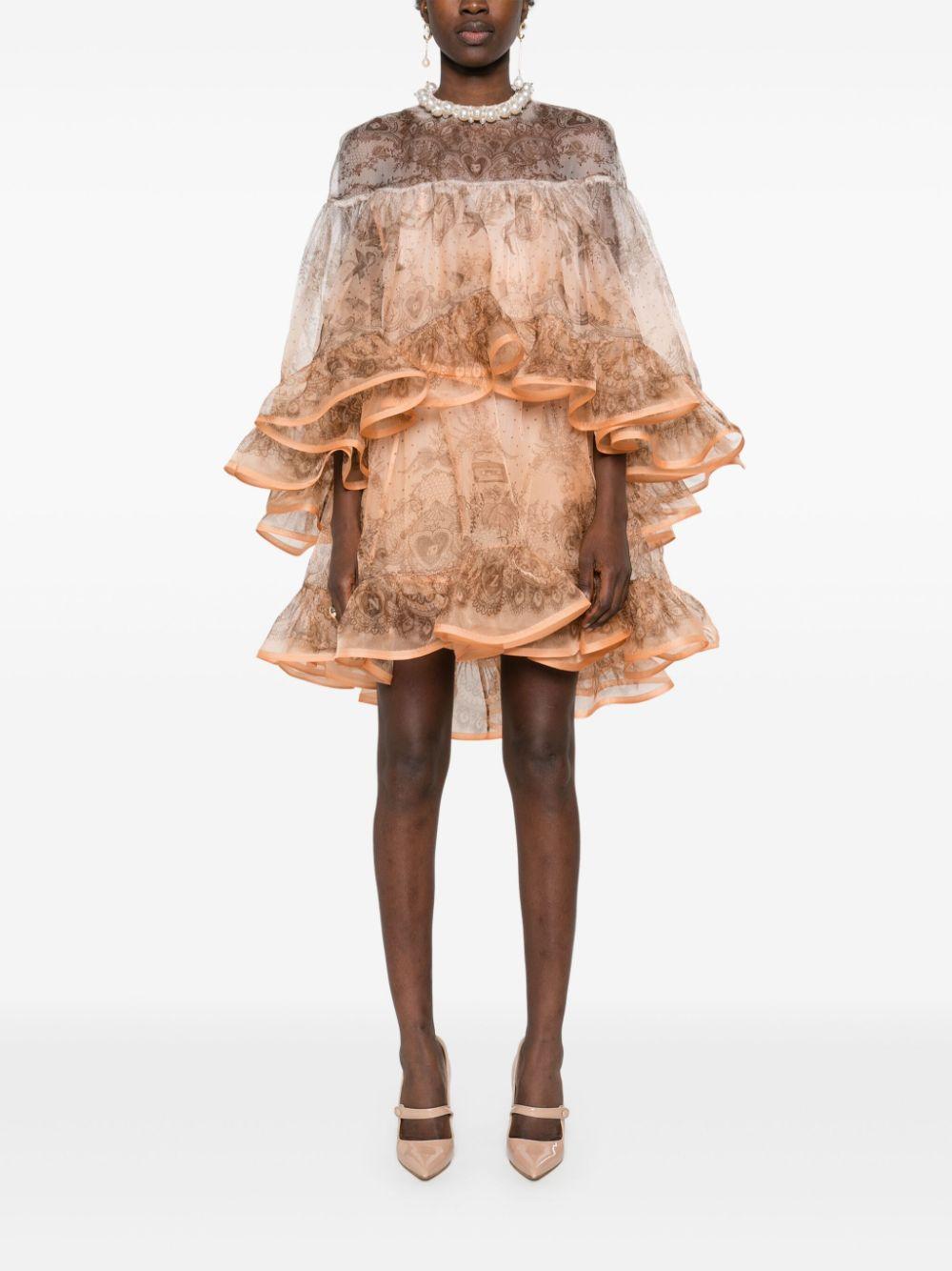 Miniabito Crush 2345DR251 PEACH LACE PRINT ZIMMERMANN