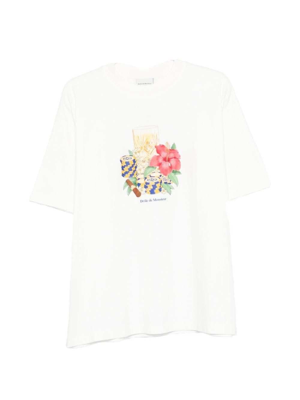 T-Shirt Hibiscus Club KTS300CO002 OFF WHITE DROLE DE MONSIEUR