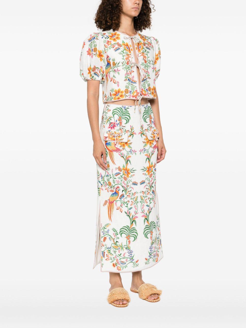 Blusa Off-White Delicate Forest Scarves in lino Euroflax™ 336217 25025 DELICATE FOREST FARM RIO