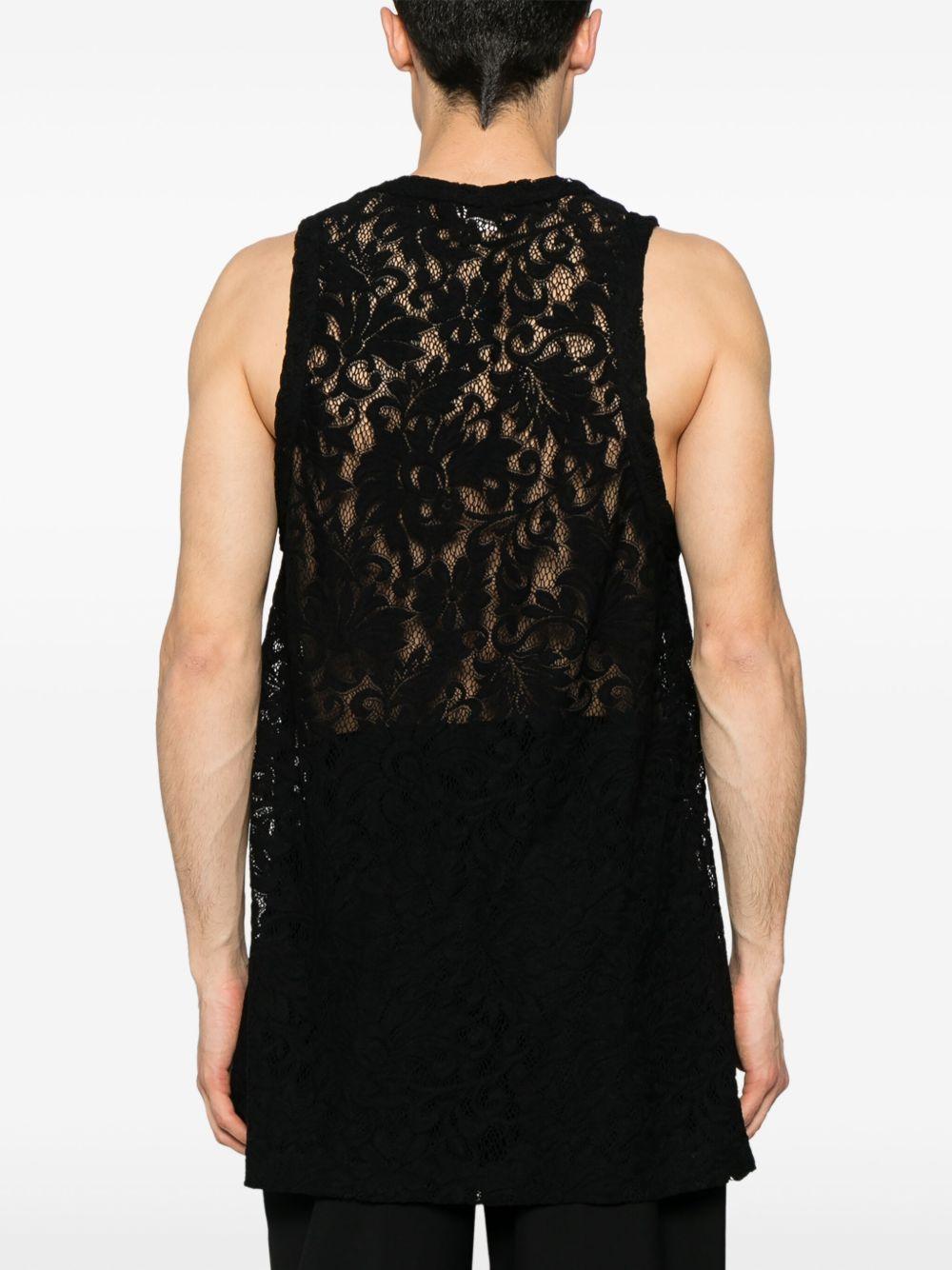 Black Raschel Lace Tank Top POT035 1 BLACK COMME DES GARCONS HOMME PLUS