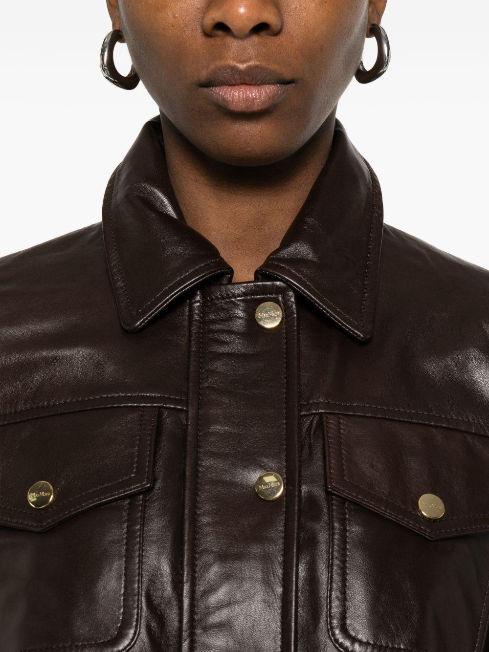 Giacca In Pelle Di Agnello MSTBIADA 02 BROWN MAX MARA STUDIO