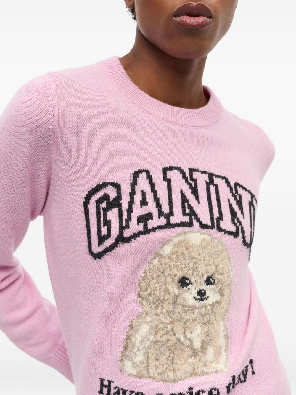 Pink Poodle Jumper K2499 868 CHALK PINK GANNI