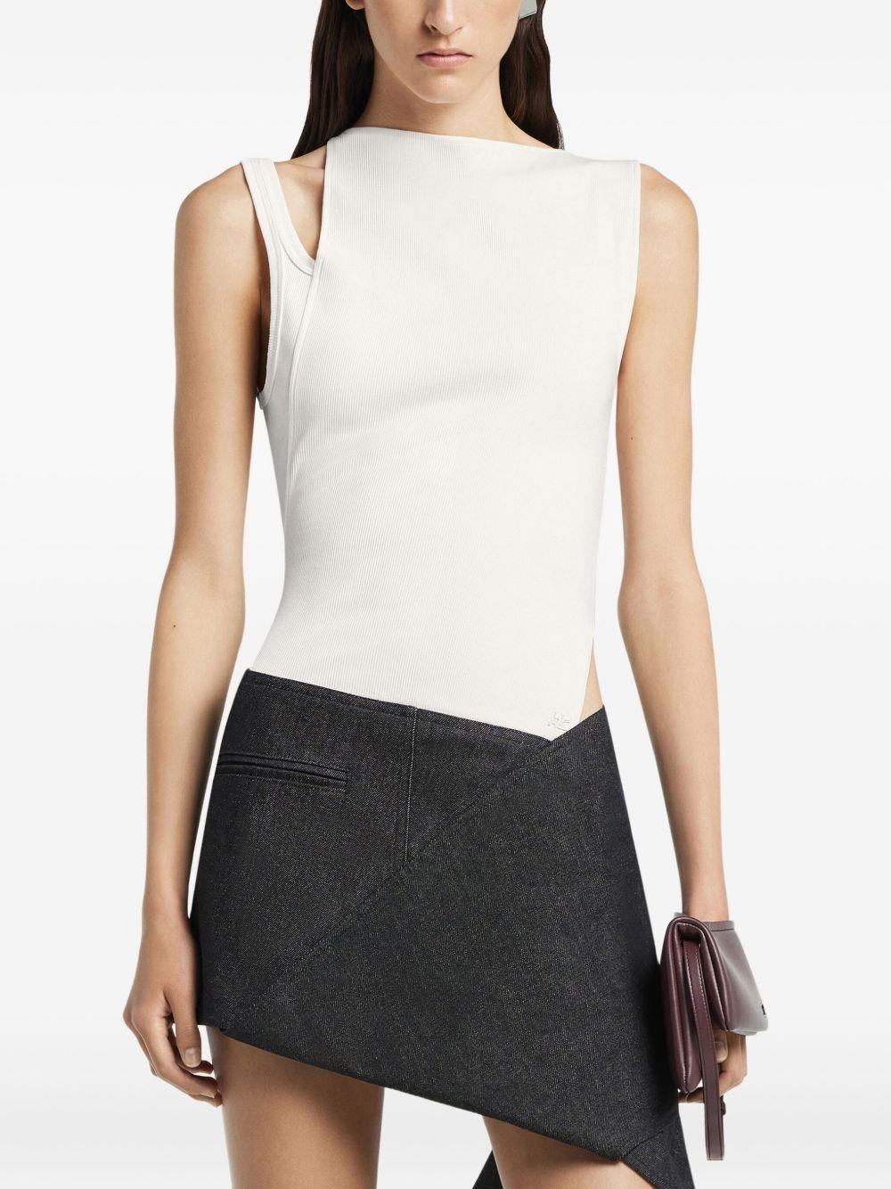 Oblique 90's Rib Top 425JDE146JS0194 0001 HERITAGE WHITE COURREGES