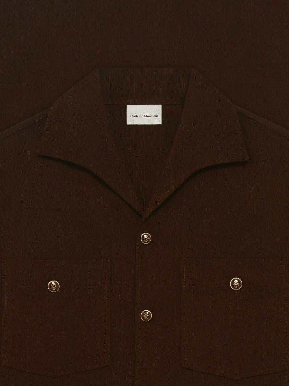 Chemise à Poches Viscose KSH254VI029 BROWN DROLE DE MONSIEUR