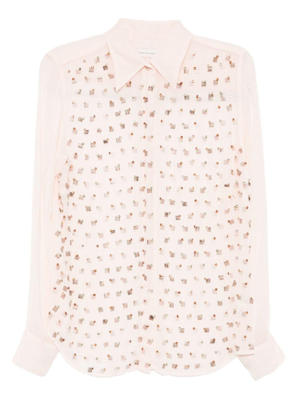 Embellished Shirt CHOWYEMB2314 300 BLUSH DRIES VAN NOTEN