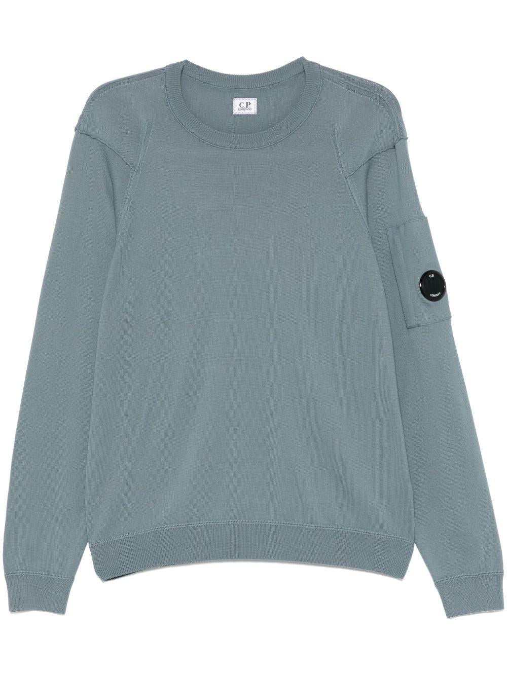 Sea Island Crewneck Lens Knit 18CMKN026A004037A 872 STORMY WEATHER CP COMPANY