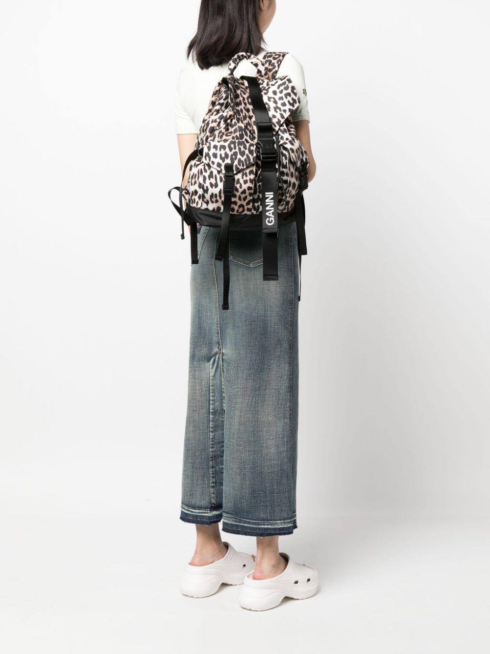 Leopard Tech Backpack A4757L 943 LEOPARD GANNI