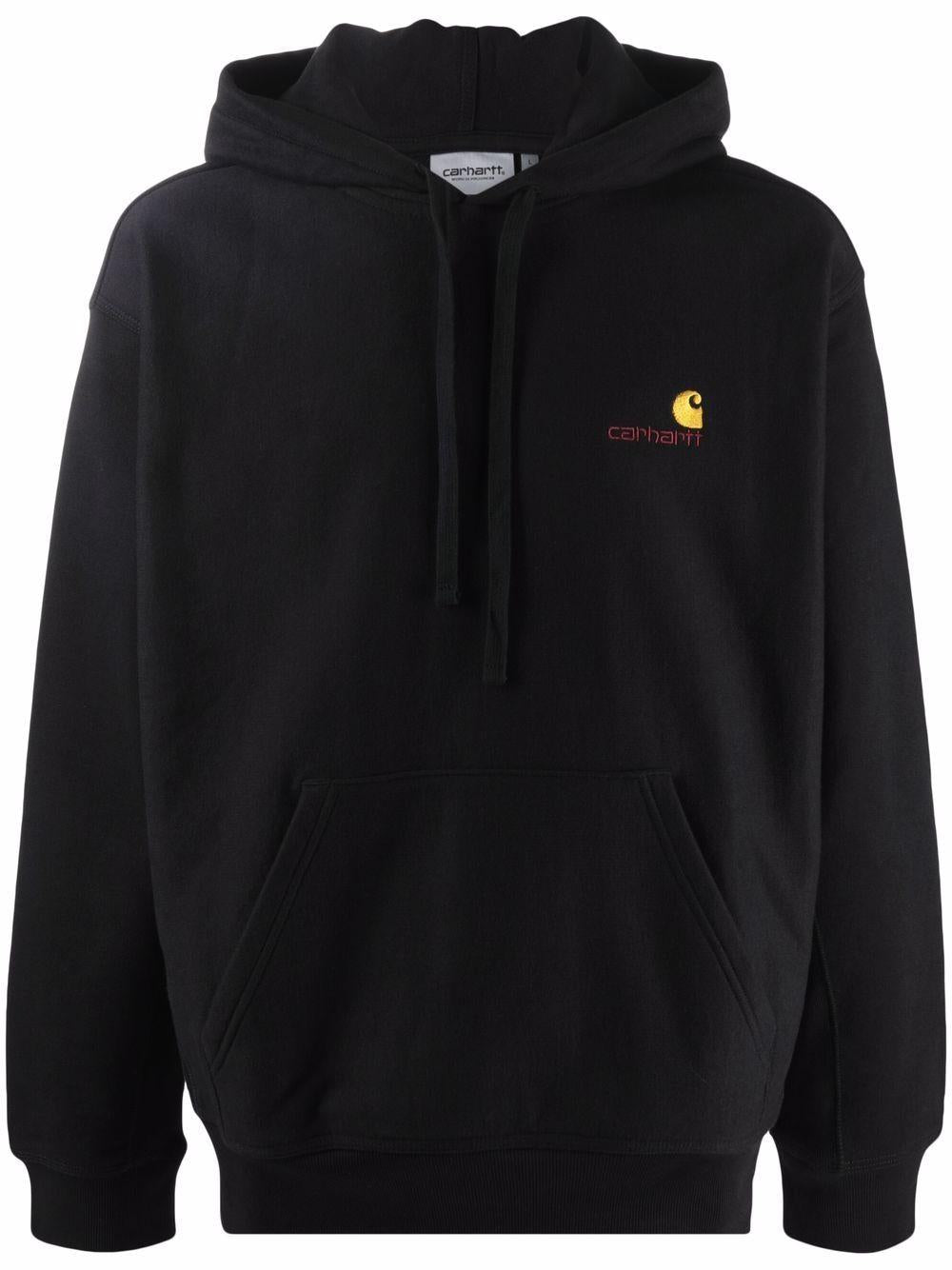 Hooded American Script Sweatshirt I028279 89XX BLACK CARHARTT WIP