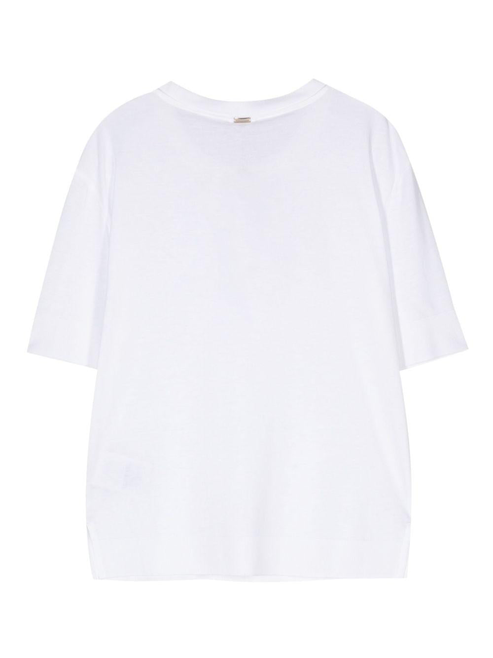 T-shirt in Glam Knit Effect JG000223D52056 1000 BIANCO HERNO