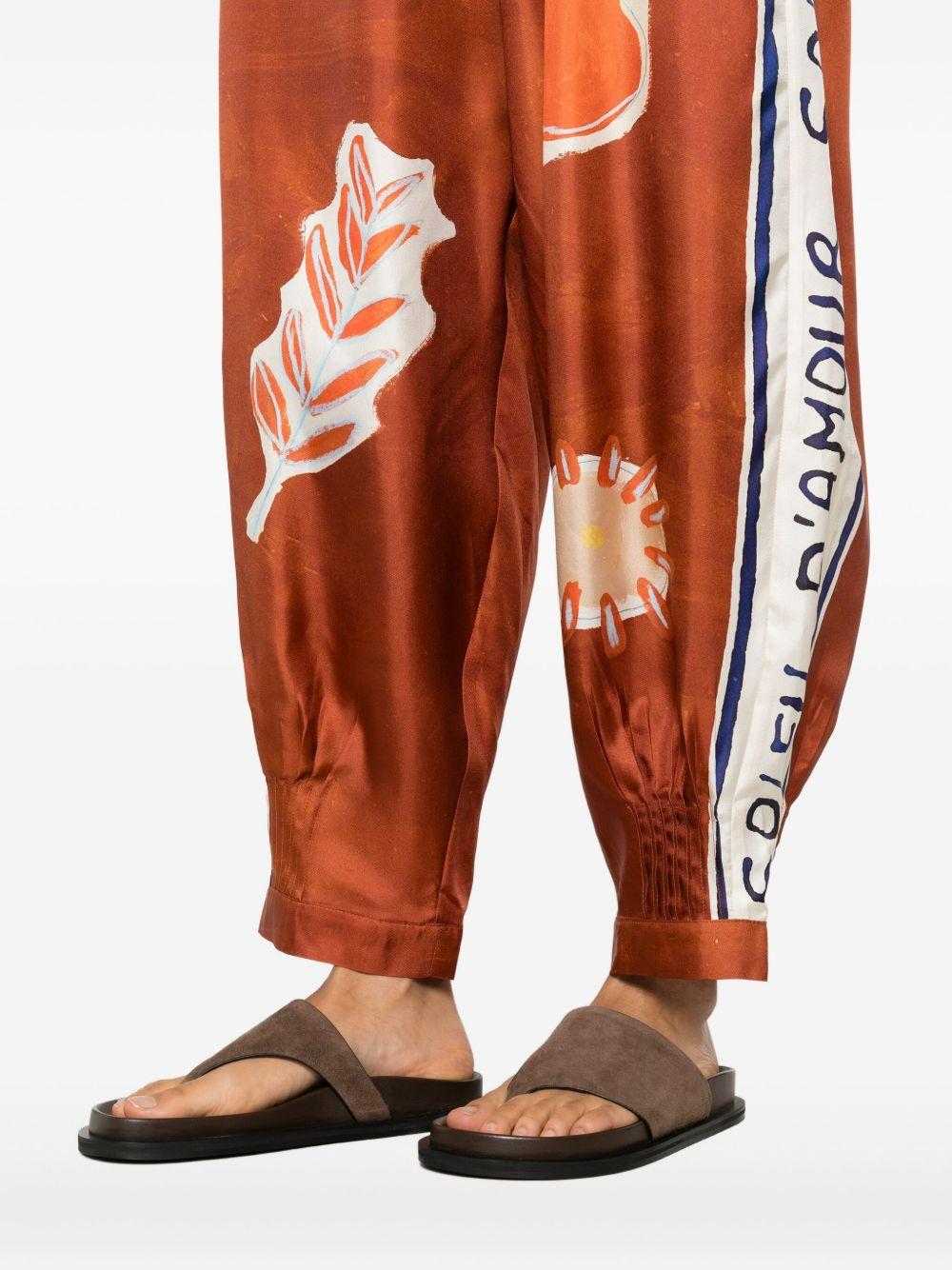 Pantaloni Soleil D'amour in seta 6319P RUST ALEMAIS