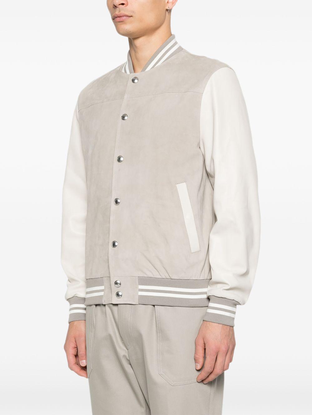 Bomber In Pelle Bicolore M75GBTM23PEL0M025 0700 VERDE AVORIO ELEVENTY