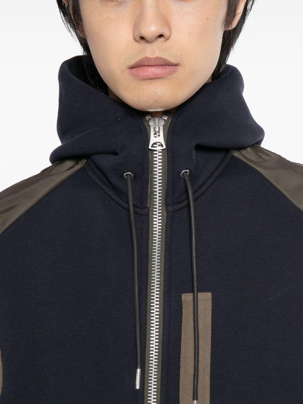 Navy & Khaki Sponge Sweat Hoodie 2603948M 233 NAVY KHAKI SACAI