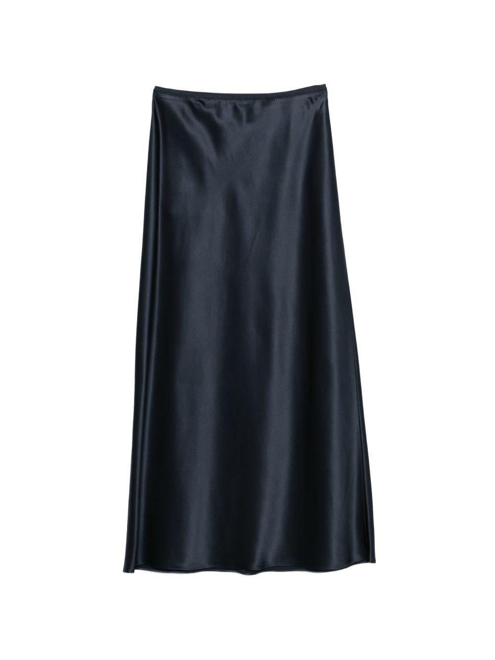 Isaak Long Silk Satin Skirt JF009635 0365 INDIGO JOSEPH