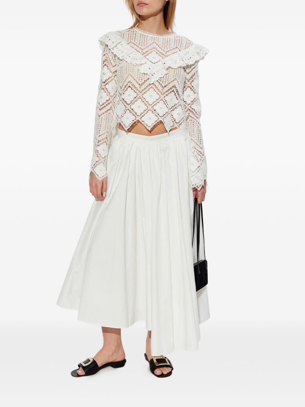 Top Corto in Pizzo all'Uncinetto Bianco AC26010TAW WHITE SELF-PORTRAIT