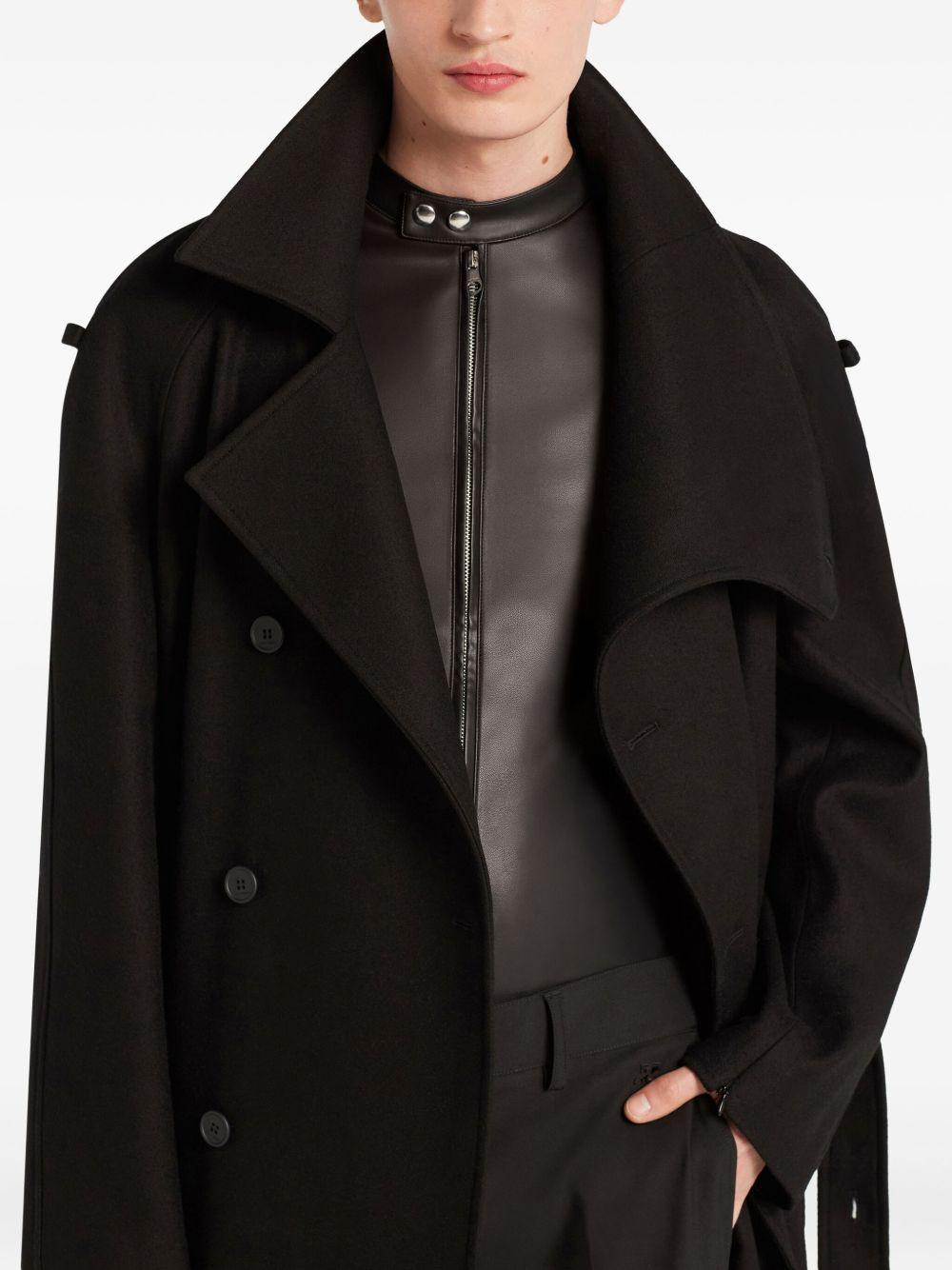 Oblique Wool Trench Coat 325CMA236WO0036 9999 BLACK COURREGES