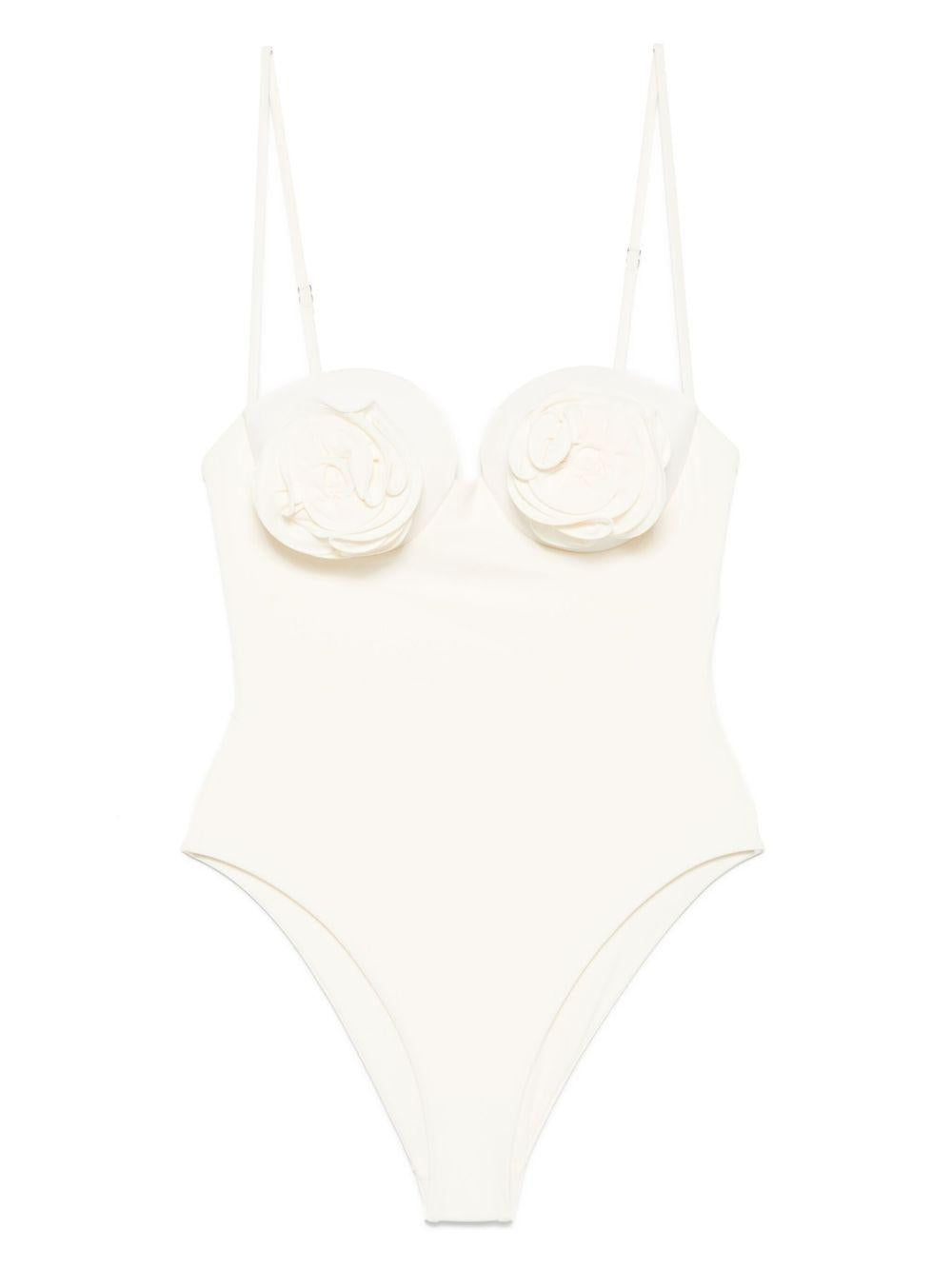 3D Flower Retro Bustier Swimsuit 802722 CREAM MAGDA BUTRYM