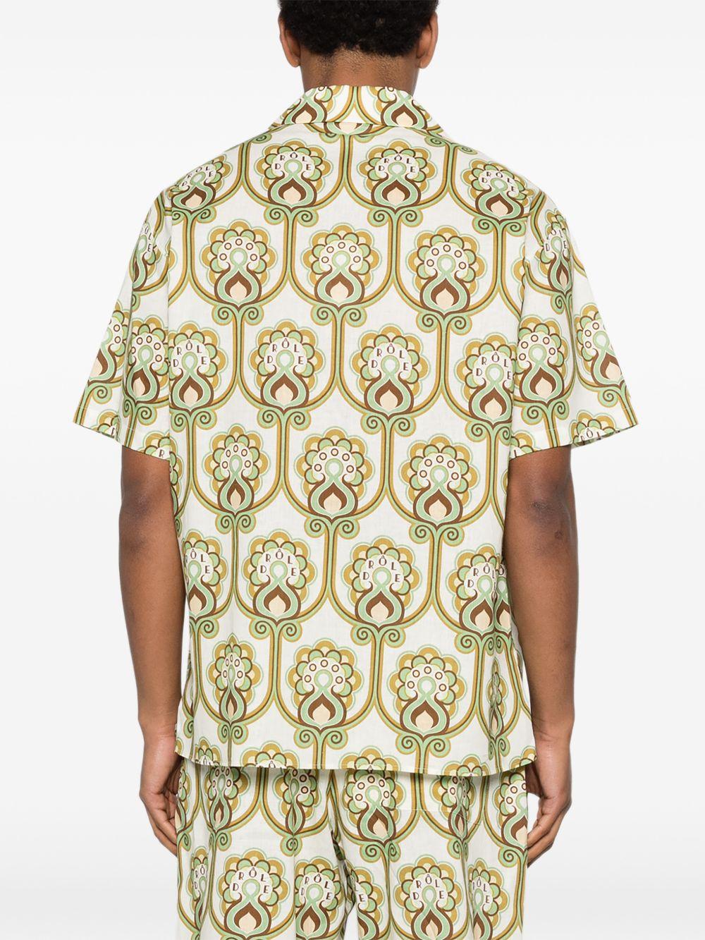Chemise Tapisserie Florale Lin JSH228LI012 GREEN DROLE DE MONSIEUR