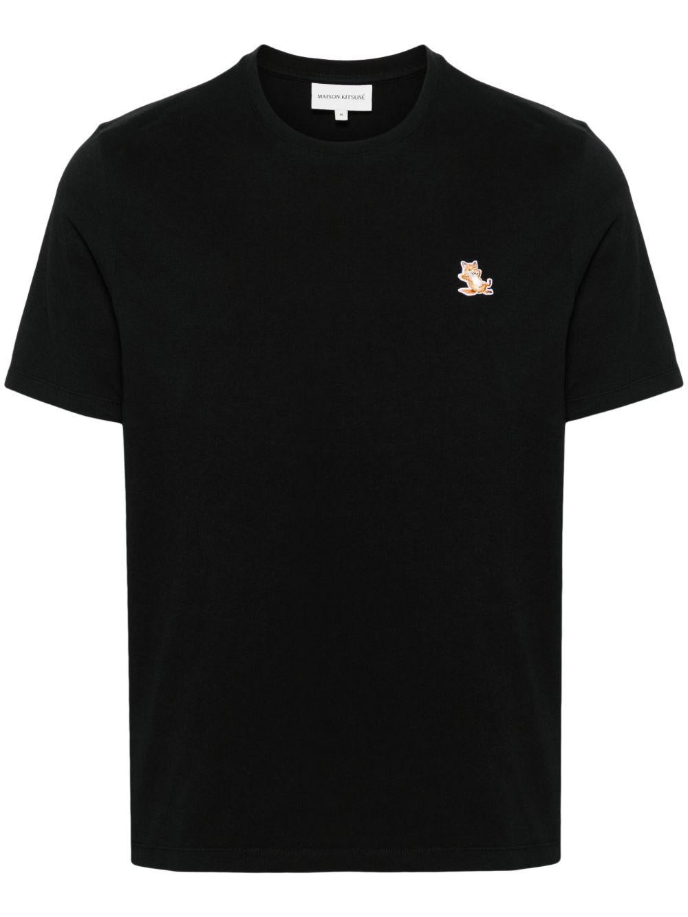 Chillax Fox Patch Regular T-Shirt LM00110KJ0008 P199 BLACK MAISON KITSUNE