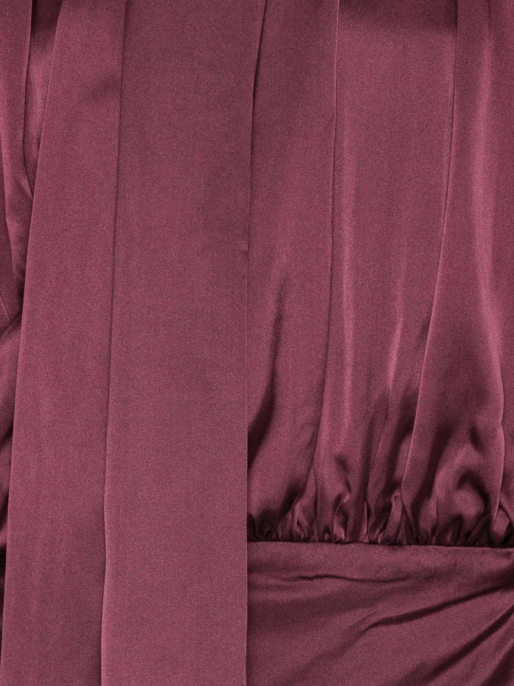 LS Silk V-Neck Dress Burgundy 1146532734 2734 ZINFANDEL ROTATE