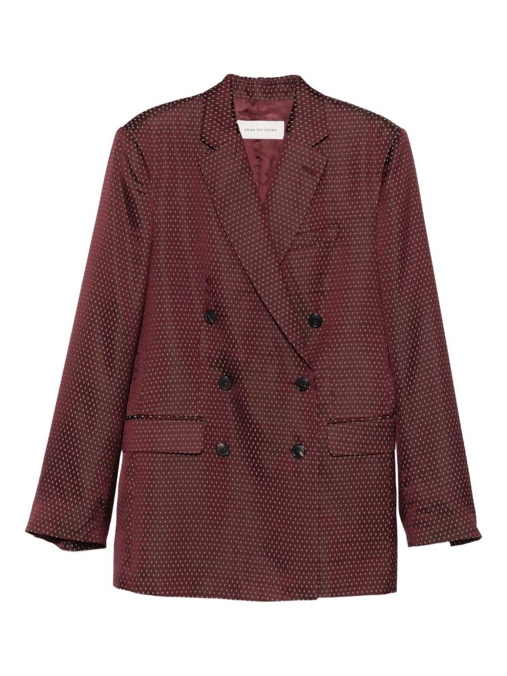 Oversized Jacquard Blazer BAFYA2350 358 BUDGUNDY DRIES VAN NOTEN