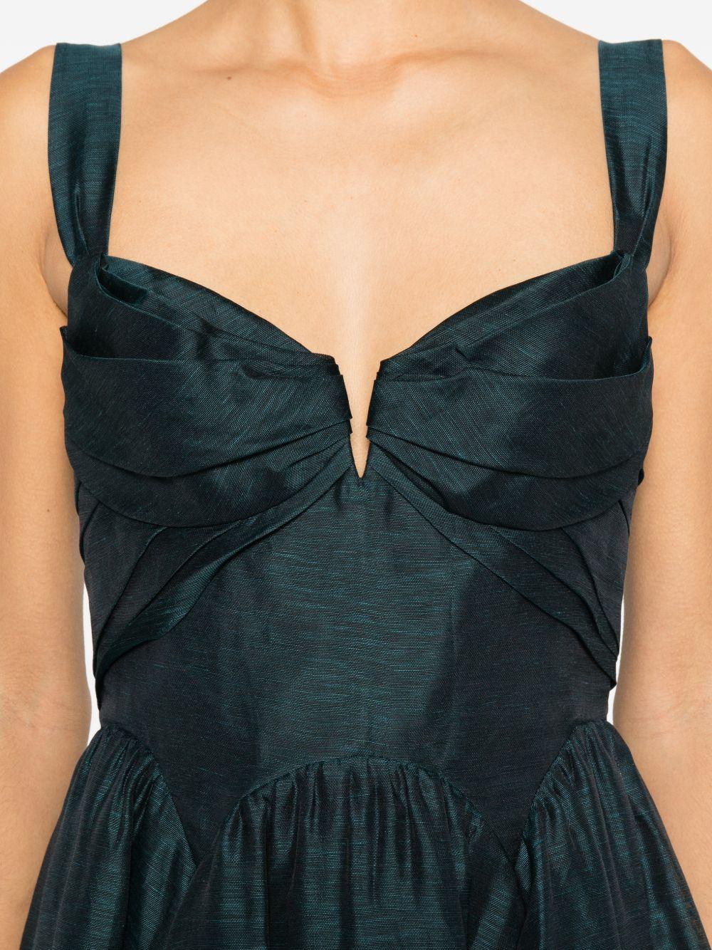 Pleated straps dress 6847DC261 TEAL ZIMMERMANN