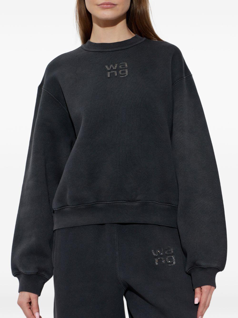 Felpa Girocollo Hotfix Logo 4CC1261219 011 WASHED BLACK ALEXANDER WANG