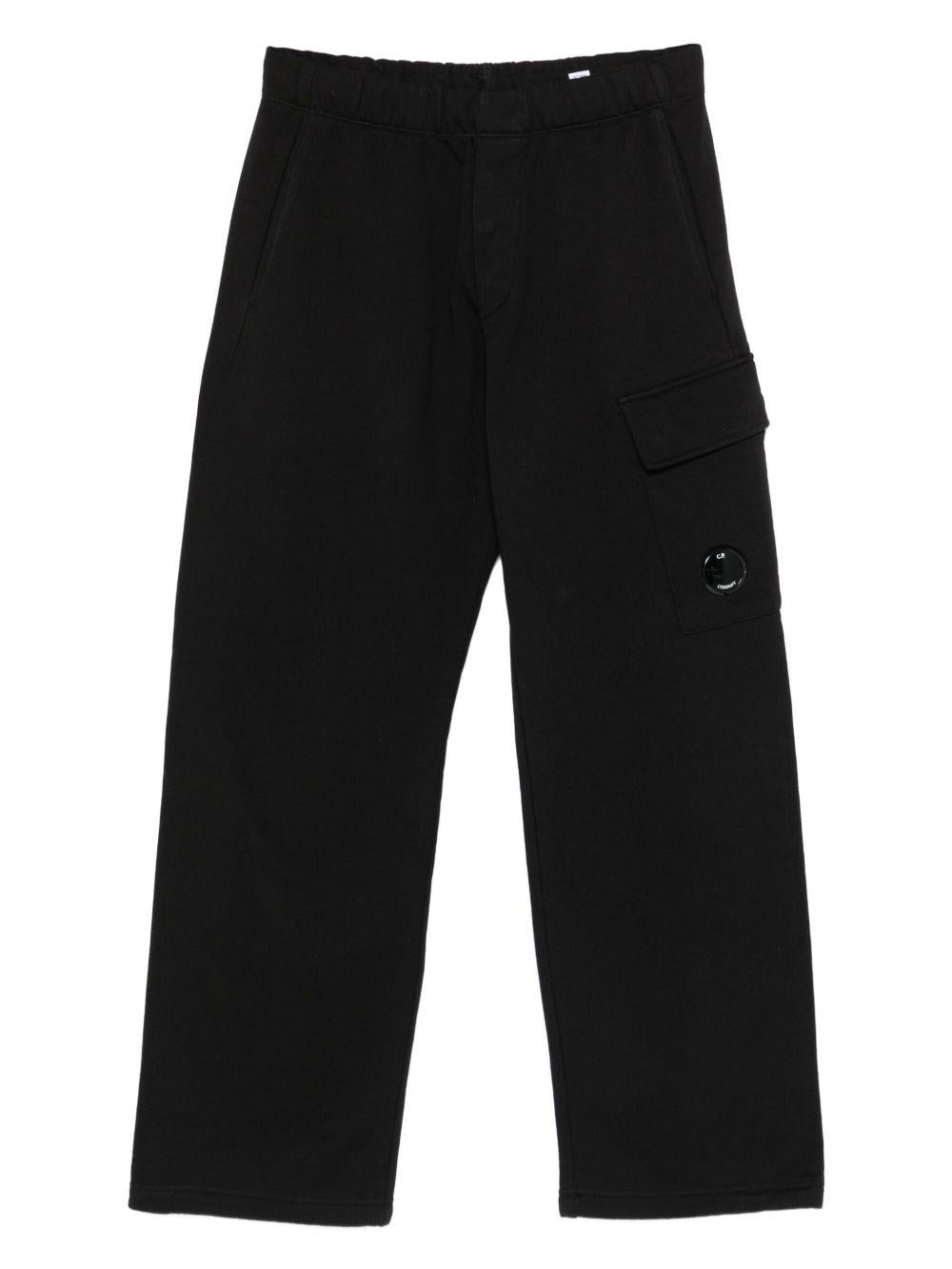 Diagonal Raised Fleece Cargo Lens Sweatpants 19CMSP141A005086W 999 BLACK CP COMPANY