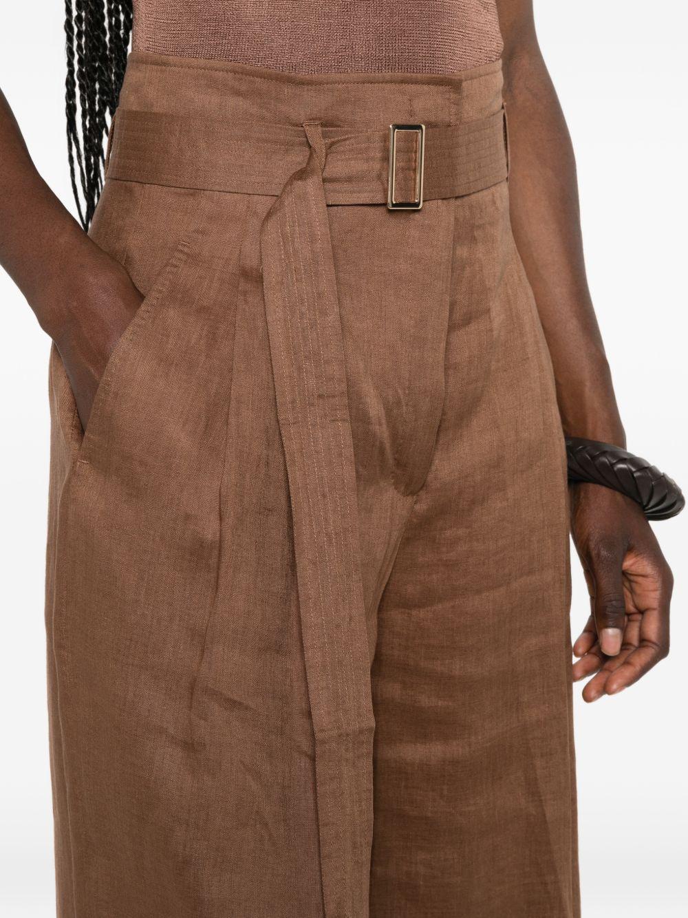 Pantaloni in puro lino MSTMATERIA 038 ARGILLA MAX MARA STUDIO