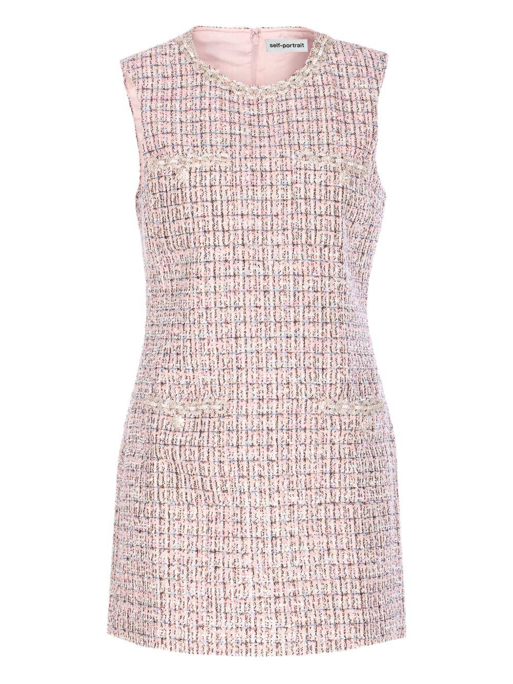 Pink Boucle Sleeveless Mini Dress AW25098SP PINK SELF-PORTRAIT