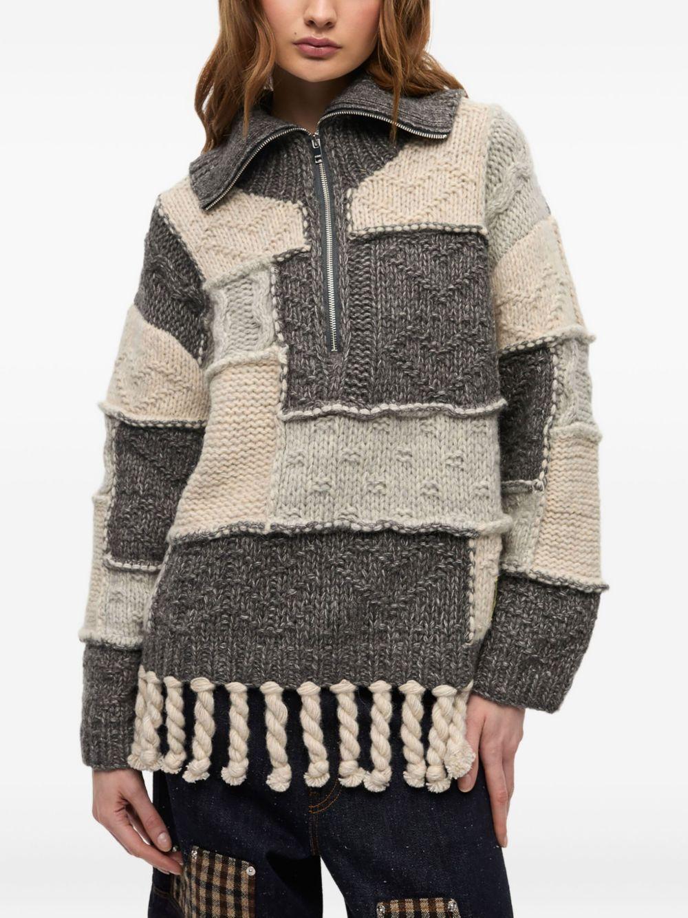 Patchwork Fringe Jumper K2508 999 MULTICOLOUR GANNI