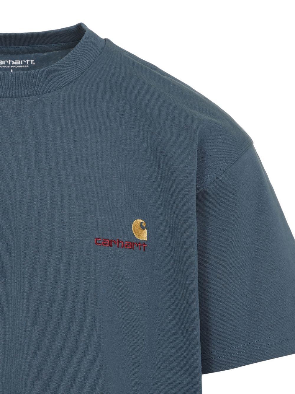S/S American Script T-Shirt Organic Cotton Single Jersey I029956 3GBXX OFFICE BLUE CARHARTT WIP
