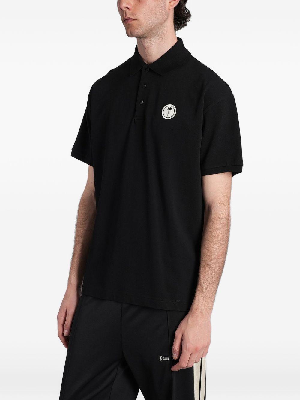 Tree Logo Polo PMGB012S26FAB001 1003 BLACK OFF WHITE PALM ANGELS