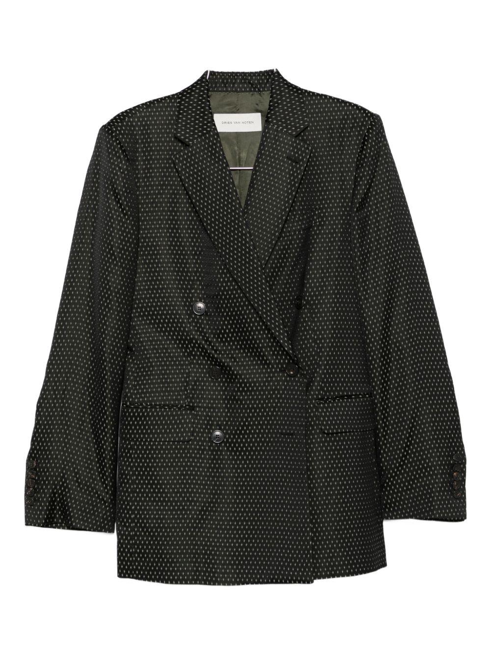 Oversized Jacquard Blazer BAFYA2350 900 BLACK DRIES VAN NOTEN
