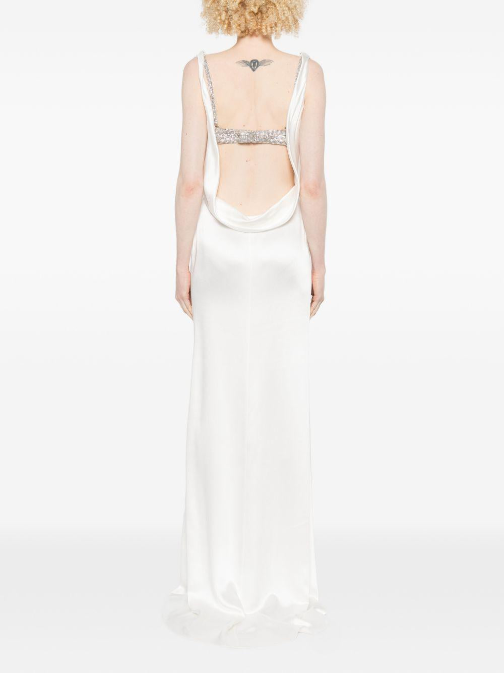 Long Dress con Drappo 06PSDR519YC16314 01 OFF WHITE GIUSEPPE DI MORABITO