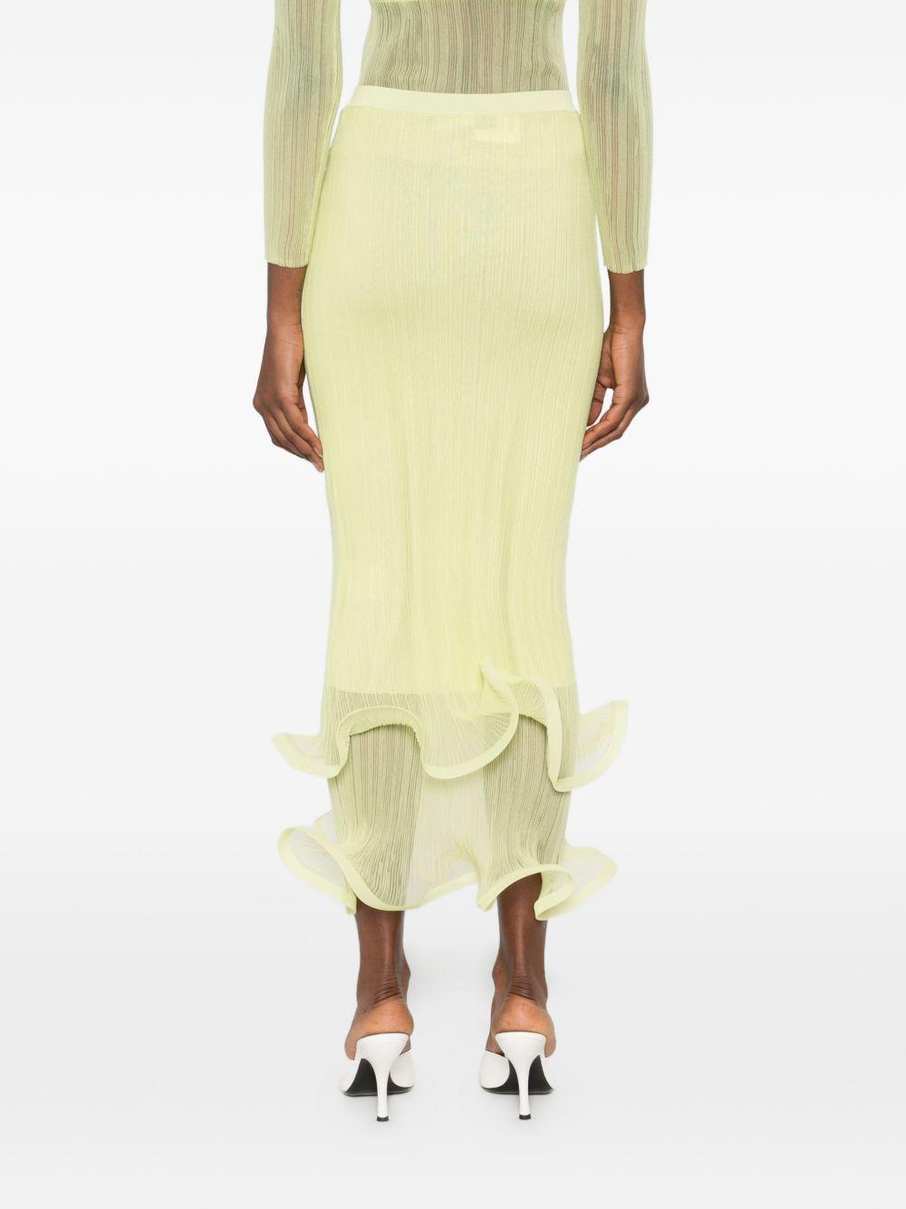 Kelso Sheer Plissé Skirt 1263016K CELADON SIMKHAI