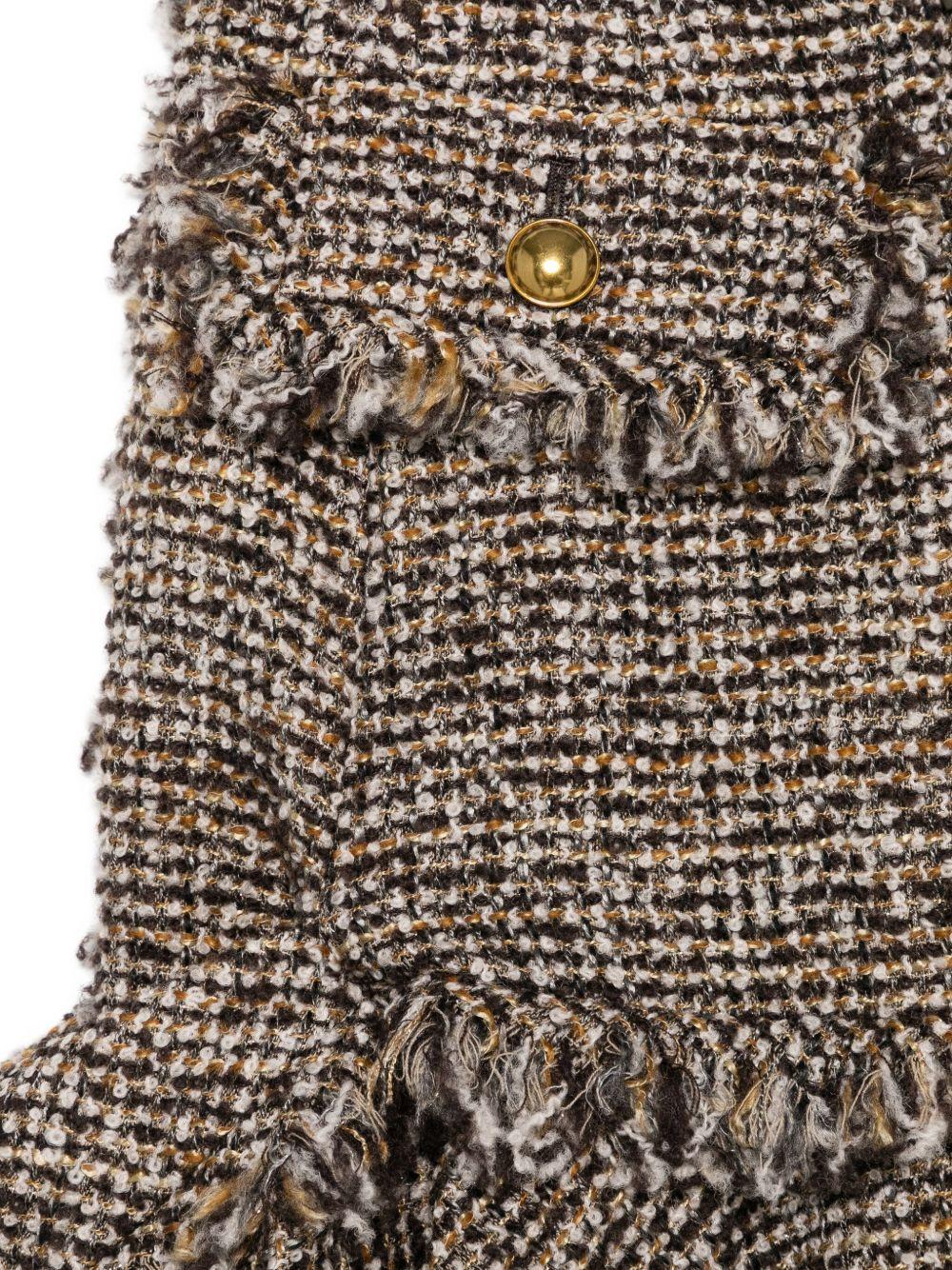 Gonna in tweed con frange 2508048 601 BROWN SACAI